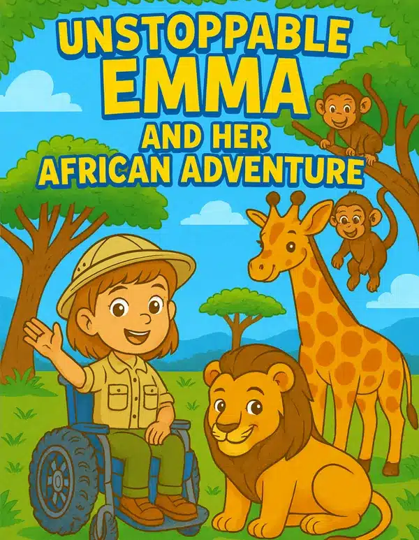 Cover of Unstoppable Emma and Her African Adventure coloring book