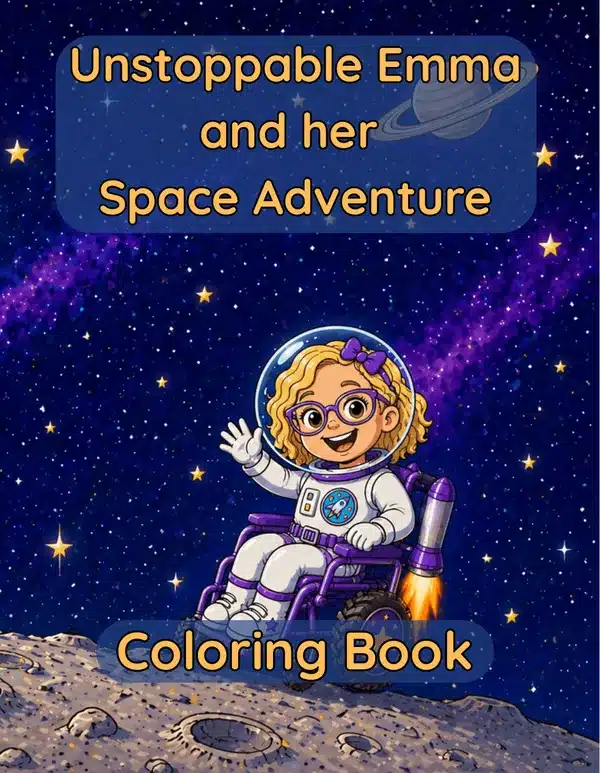 Cover of Unstoppable Emma and Her Space Adventure coloring book