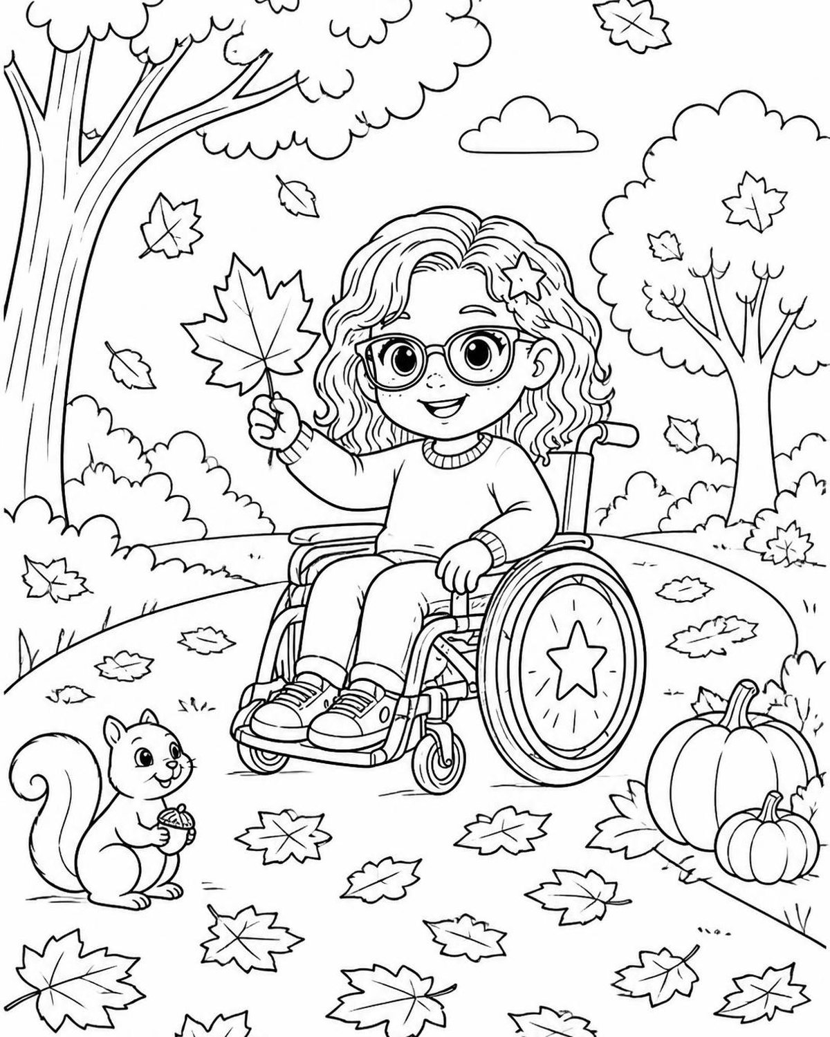 emma-harvest-signup-hero Emma on a cozy fall walk, from the Thankful Harvest coloring pages